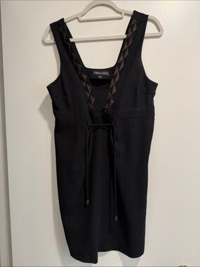 Vintage Vena Cava Black Sleeveless Beaded Sheath Dress Sz8